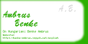 ambrus benke business card